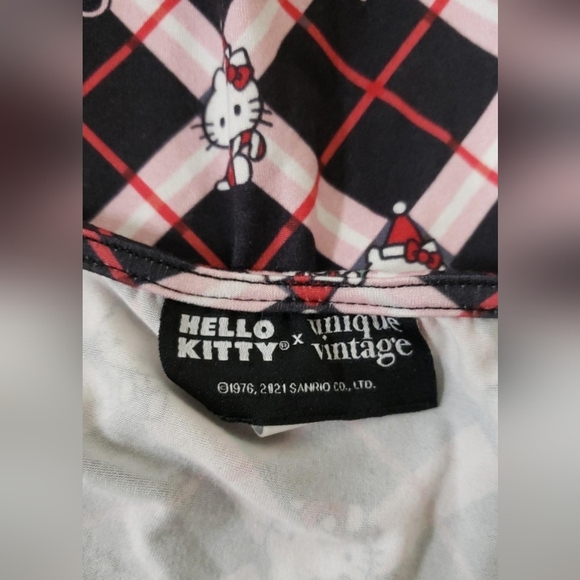 Hello Kitty x Unique Vintage Plaid Long-Sleeve Dress | Size 4 | Holiday Retro - Picture 2 of 5